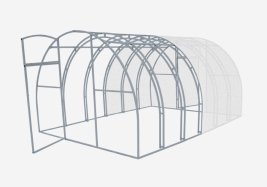 Теплица Двойные дуги 20x20 Краб