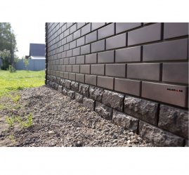 Фасадные панели Grand Line Клинкерный Кирпич Design Plus кофе с темно-бежевым швом