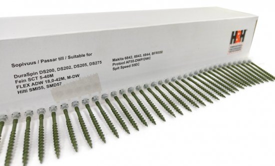 Ленточные саморезы H&amp;H PH2 4.2x55mm (Ruspert Green, дерево-дерево 1000 шт)