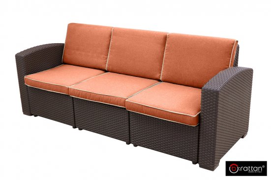 Комплект мебели Rattan Premium 5 венге-оранжевый