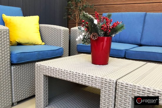 Комплект мебели Rattan Premium 5 серо-синий