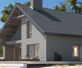 Фиброцементный сайдинг Фибростар Wood КС 16 Серый Минерал