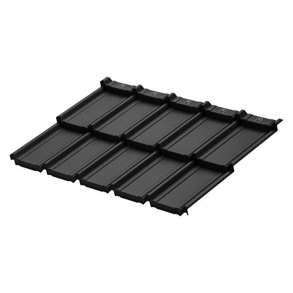 Модульная металлочерепица Аквасистем Берген PU (КАШЕМИР) RAL 9005