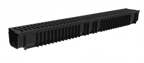 Лоток Steelot пластиковый SteePlain DN100 H100 с решеткой пластиковой
